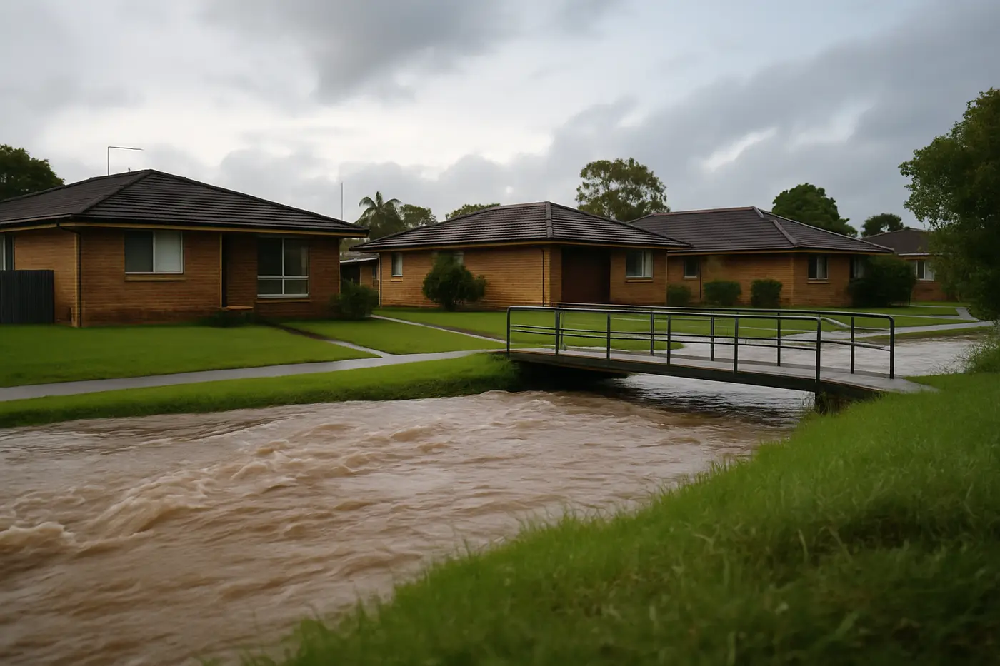 Water damage restoration Brisbane Northside Brick and tile homes on Brisbane's northside near Kedron Brook