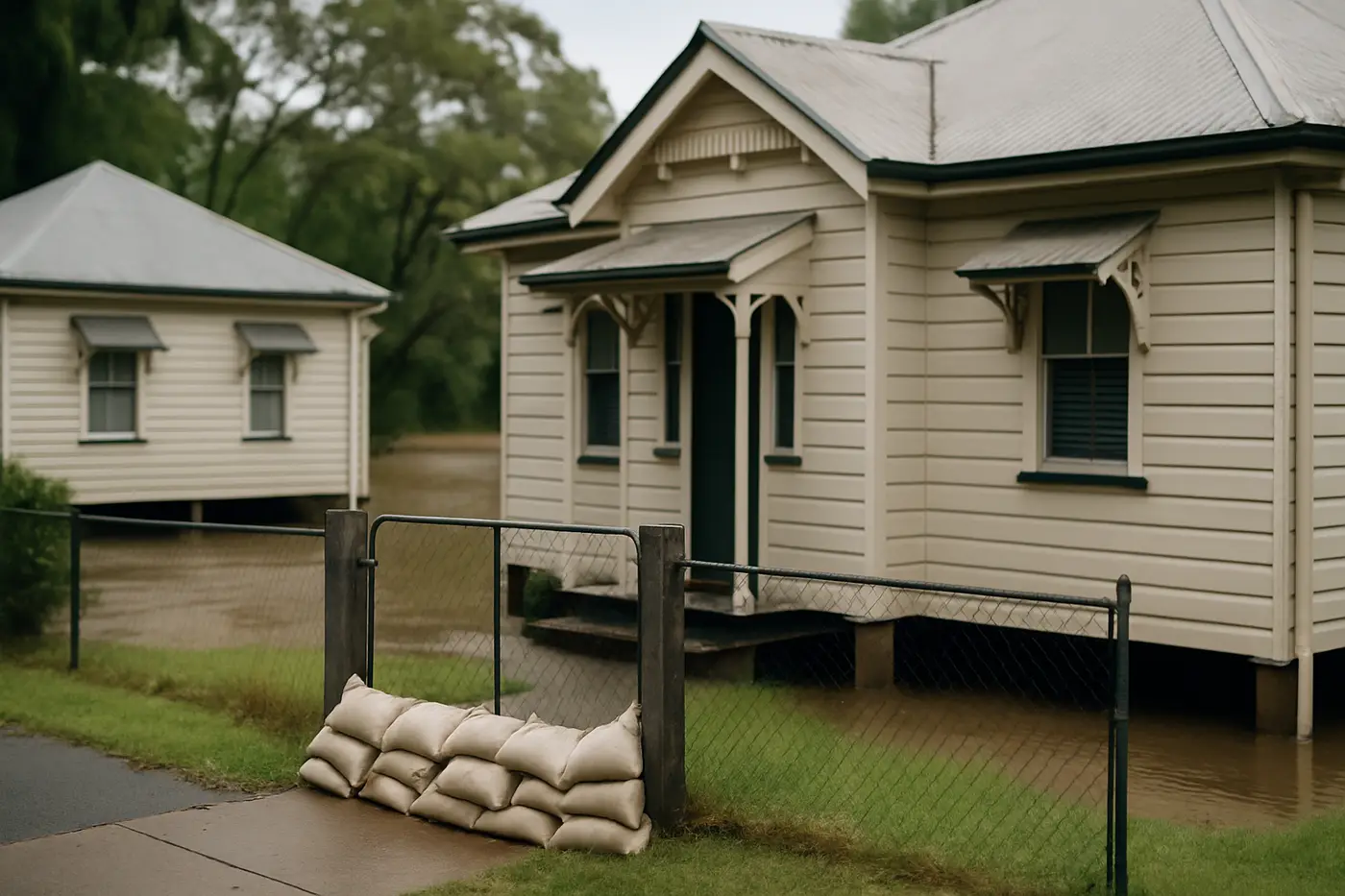 Water damage restoration Ipswich Ipswich homes near the Bremer River after flooding